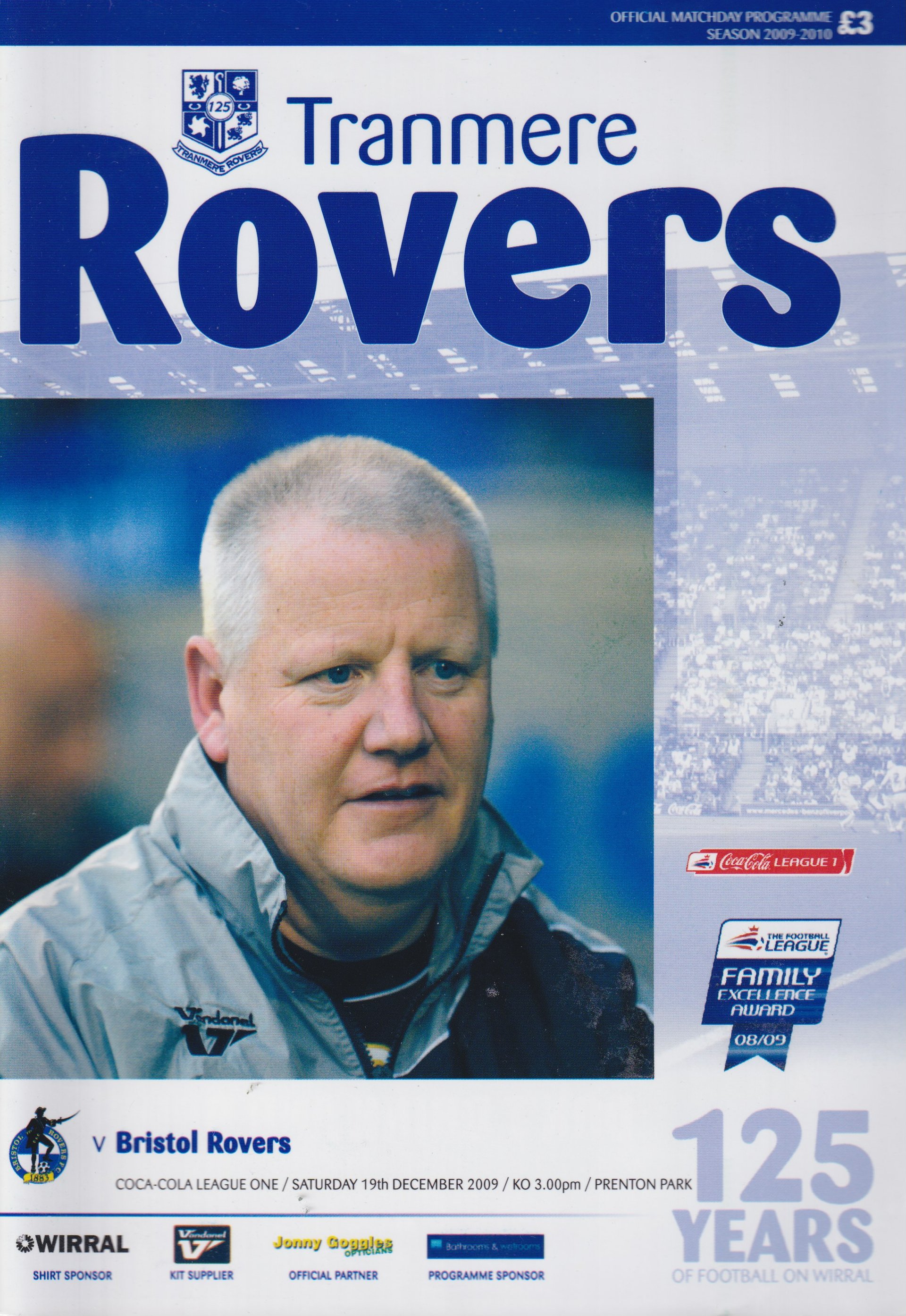 Tranmere Rovers v Bristol Rovers match programme